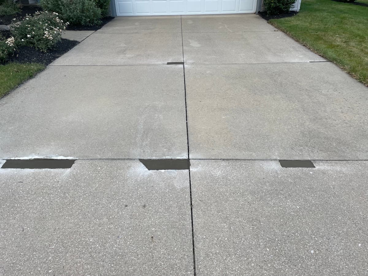 Driveway expansion joints before caulking
